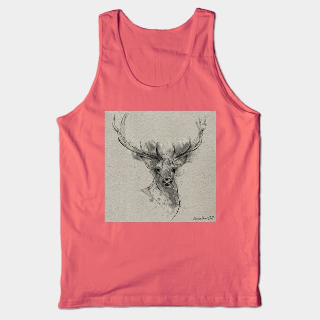 Deer with Antlers Tank Top by DavidLoblaw